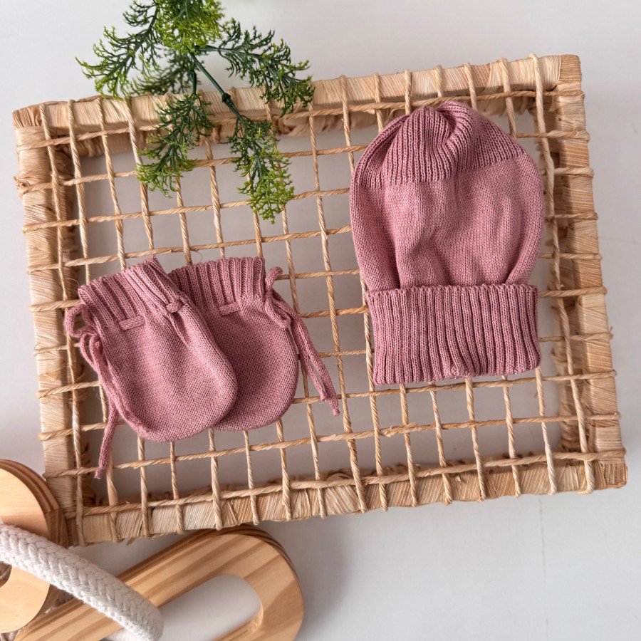  kit touca e luva- rosê